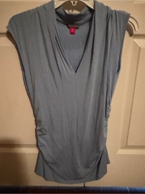 Vince Camuto Light Blue Sleeveless V-Neck Women’s Top